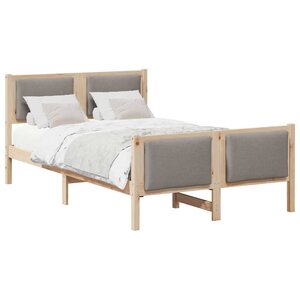 vidaXL Cadre de lit avec tête de lit Taupe 120 x 190 cm tissu
