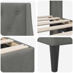 vidaXL Cadre de lit avec tête de lit Gris foncé 80 x 200 cm Velours