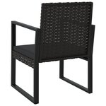 vidaXL Salon de jardin 3 Pièces avec coussins Noir Résine tressée