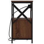 vidaXL Table de nuit avec station de chargement 2 Pièces Chêne brun