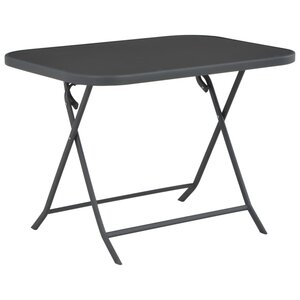 vidaXL Table pliable de jardin Gris 100x75x72 cm Verre et acier
