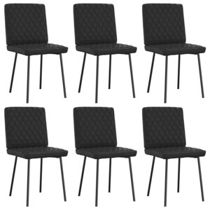 vidaXL Chaises à manger lot de 6 noir similicuir