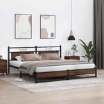 vidaXL Cadre de lit en métal sans matelas chêne marron 193x201 cm