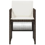 vidaXL Chaises de jardin avec coussins lot de 4 marron résine tressée