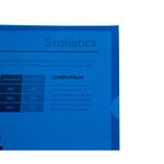 Sachet 10 Pochettes Coin Polypropylène Grainé 12/100e - A4 - Bleu - X 10 - Exacompta