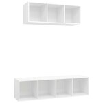 vidaXL Ensemble de meuble TV 2 Pièces Blanc Aggloméré
