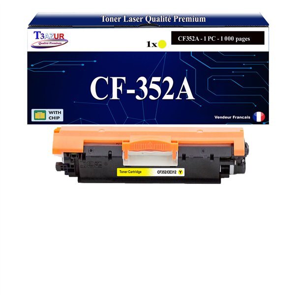 T3AZUR - Toner compatible avec CF352A pour HP LaserJet Pro MFP M176n M177fw - Jaune