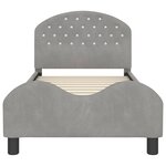vidaXL Cadre de lit pour enfants avec tête de lit Gris clair Velours