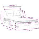 vidaXL Lit avec matelas noir et blanc 140x200 cm similicuir