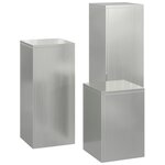 vidaXL Set de 3 supports de plantes d'extérieur en acier galvanisé