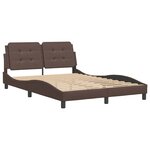 vidaXL Cadre de lit avec tête de lit marron 120x200 cm Similicuir