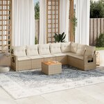 vidaXL Salon de jardin avec coussins 8 Pièces beige résine tressée