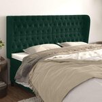 vidaXL Tête de lit avec oreilles Vert foncé 203x23x118/128 cm Velours
