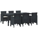 vidaXL Ensemble de salle à manger pour jardin 7 Pièces Anthracite