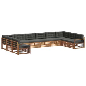 vidaXL Ensembles de canapés 11 pc Naturel et Anthracite