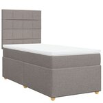 vidaXL Sommier à lattes de lit avec matelas Taupe 100x200 cm Tissu