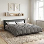vidaXL Duvet d'été simple Matelassé Gris clair 200 x 220 cm Microfibre