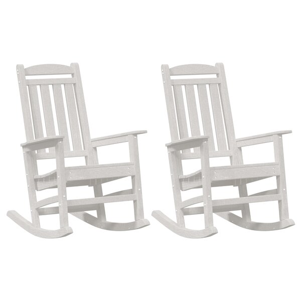 Chaises Berçantes vidaXL 2 Pièces Blanches 70x92x107.5 cm HDPE