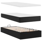 VidaXL Lit ottoman avec matelas noir 100x200 cm similicuir