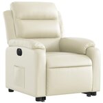vidaXL Fauteuil inclinable électrique crème similicuir