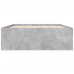 vidaXL Cadre de lit gris béton 135x190 cm bois d'ingénierie