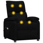 vidaXL Fauteuil de massage Noir Tissu