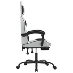 vidaXL Chaise de jeu avec repose-pied Blanc et noir Similicuir