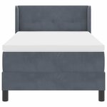 vidaXL Lit à ressorts avec matelas Gris foncé 190 x 90 cm Polyester