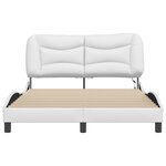 vidaXL Cadre de lit avec LED sans matelas Hvar blanc 140x190 cm