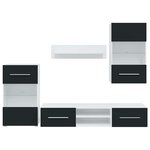 vidaXL Meubles TV 5 Pièces avec lumière LED indigo mat bois d'ingénierie