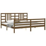 vidaXL Cadre de lit avec tête de lit marron miel 200x200cm bois massif
