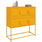 vidaXL Buffet jaune moutarde 100 5x39x107 cm acier