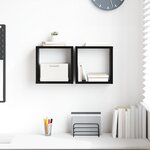 vidaXL Étagères Murales Chêne Noir MDF 26 x 15 x 26 cm Étagères Murales