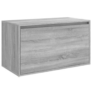 Banc banquette d'entrée 80 x 40 x 45 cm bois d'ingénierie gris 02_0010859