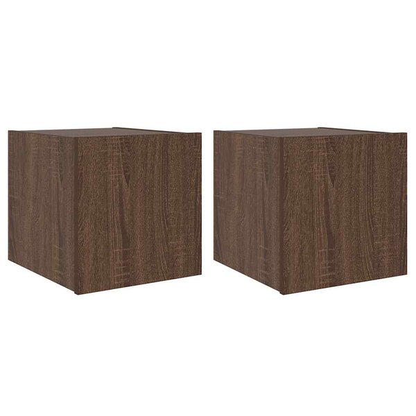 vidaXL Meubles TV muraux lumières LED 2 Pièces chêne marron 30 5x35x30 cm