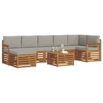 vidaXL Ensemble de canapés d'extérieur 8 Pièces Gris Naturel et Clair