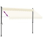 vidaXL Auvent rétractable crème 300x150 m tissu et acier