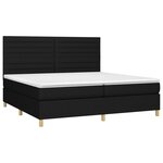 vidaXL Sommier à lattes de lit et matelas et LED Noir 200x200 cm Tissu