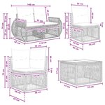 vidaXL Ensemble de canapé de jardin 8 Pièces Gris et Gris foncé polyrotin