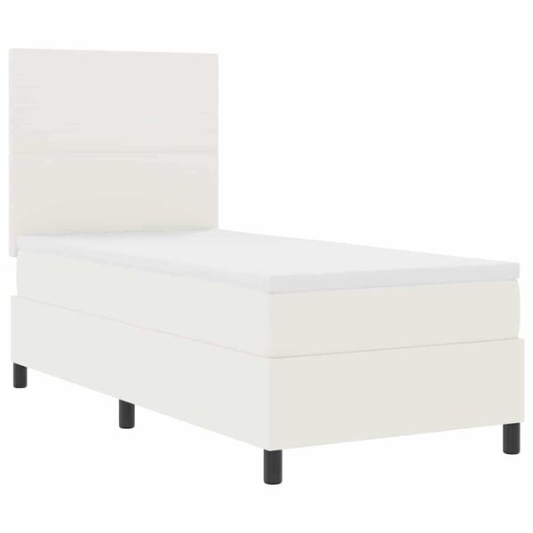vidaXL Lit à ressort LED avec tête de lit Crème et Blanc 80 x 200 cm
