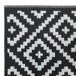 vidaXL Tapis d'extérieur Blanc et noir 120x180 cm PP