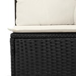 Ensemble de Canapé de Jardin 13 Pièces avec Coussins Noir Rattan Poly Acacia
