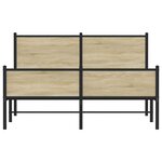 vidaXL Cadre de lit en métal sans matelas chêne sonoma 137x190 cm