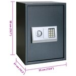 vidaXL Coffre-fort numérique électronique gris foncé 35x31x50 cm en acier