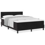 Lit à ressorts vidaXL avec matelas Noir 140x190 cm Velours