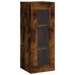 vidaXL Buffet haut Chêne fumé 34 5x34x180 cm Bois d'ingénierie