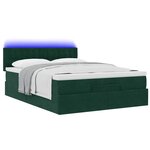 vidaXL Cadre de lit ottoman avec matelas vert foncé 140x190 cm velours