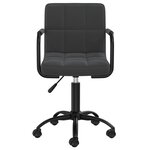 Chaise fauteuil siège pivotante de bureau informatique étude velours noir 02_0024166