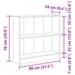 vidaXL Bibliothèque blanc 80x24x75 cm bois d'ingénierie