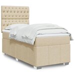 vidaXL Sommier à lattes de lit avec matelas Crème 100x200 cm Tissu